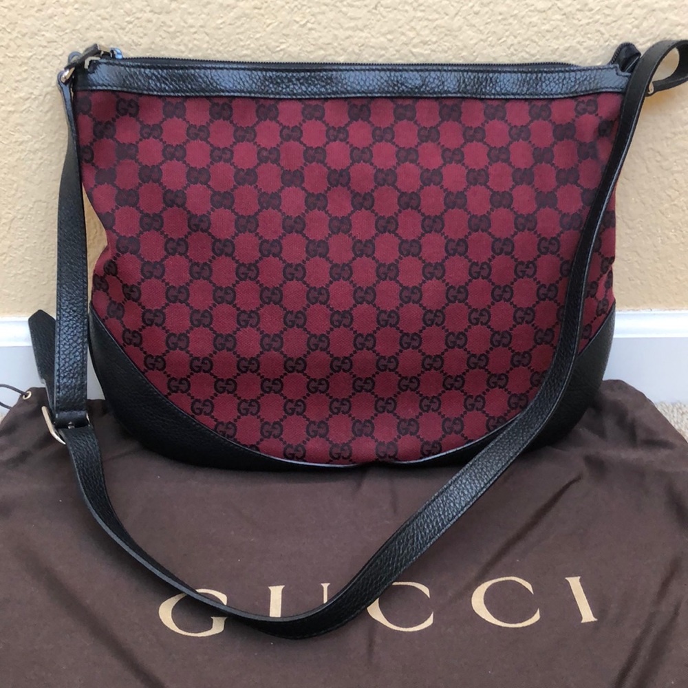 Gg Guccissima Logo 272380 Red Black Messenger Bag